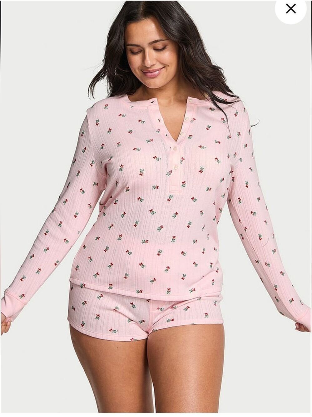 Victoria's Secret Pointelle Henley Short Pajama Set XS